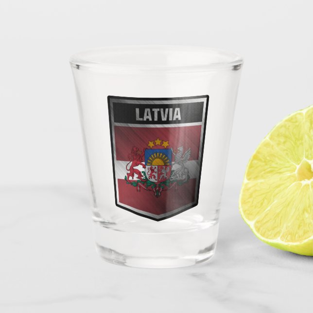 Latvia Shot Glass (Front)