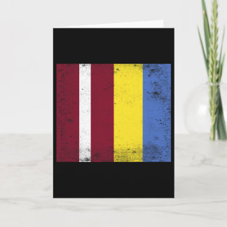 Latvia Ukraine Flag Design Pride Latvian Ukranian Card