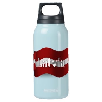 Latvia Waving Flag Insulated Water Bottle by representshop at Zazzle