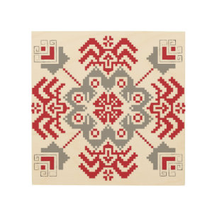 Latvian Auseklis Folk art geometric medallion