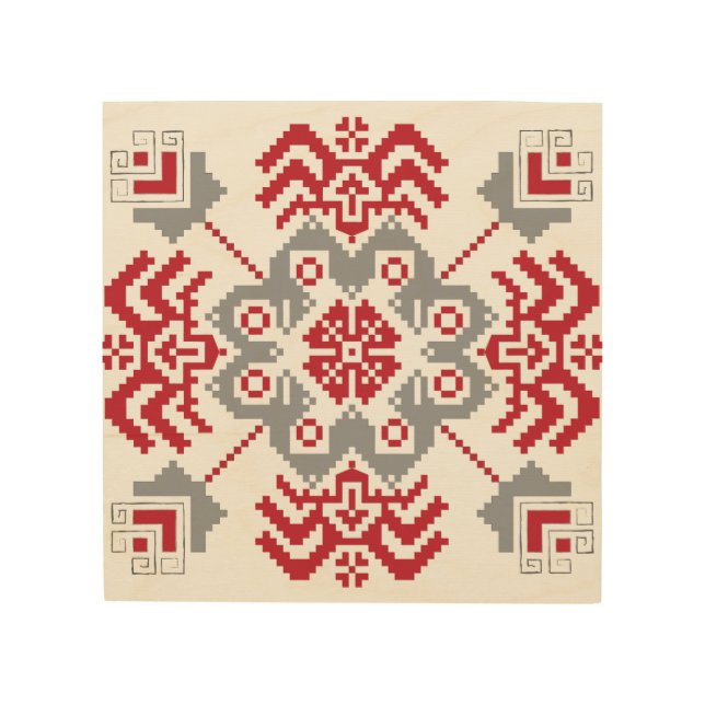Latvian Auseklis Folk art geometric medallion (Front)