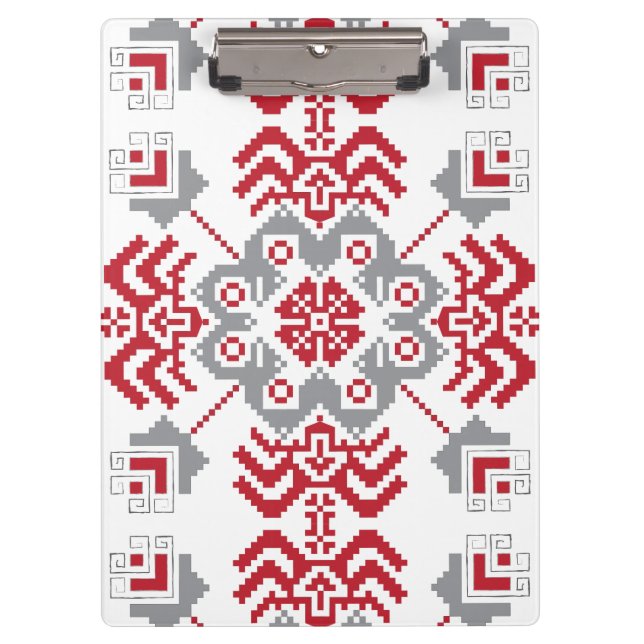 Latvian Auseklis Folk art geometric medallion Clipboard (Front)