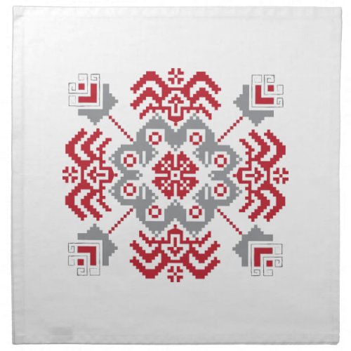 Latvian Auseklis Folk art geometric medallion Cloth Napkin