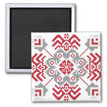 Latvian Auseklis Folk art geometric medallion Magnet