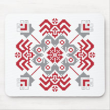 Latvian Auseklis Folk art geometric medallion Mouse Pad