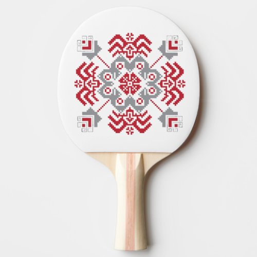 Latvian Auseklis Folk art geometric medallion Ping_Pong Paddle