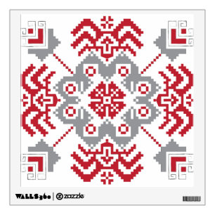 Latvian Auseklis Folk art geometric medallion Wall Sticker