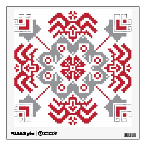 Latvian Auseklis Folk art geometric medallion Wall Sticker