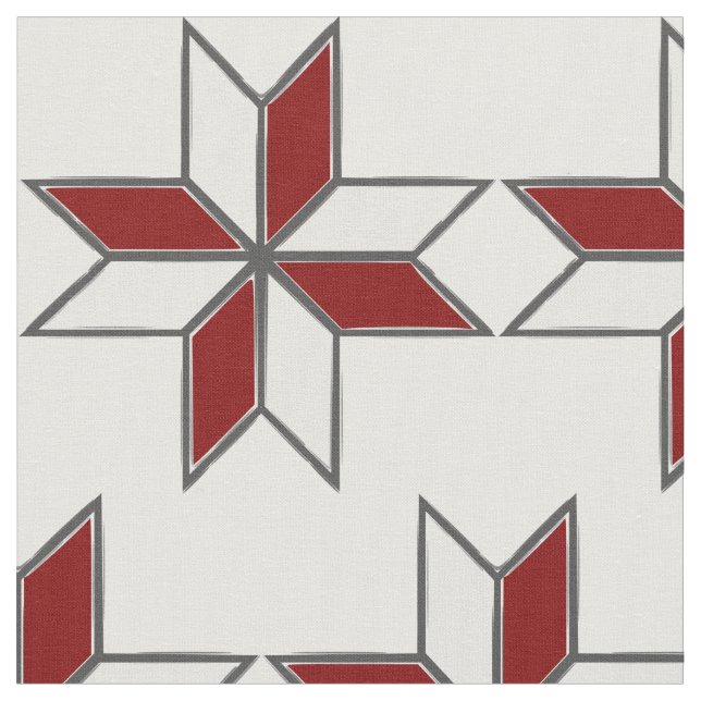 Latvian Auseklis Light defeating dark symbol Fabric (Close Up)