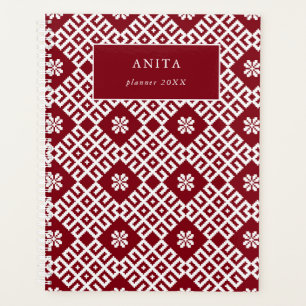Latvian Baltic traditional Nordic folk pattern Planner