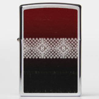 Latvian belt traditional folk pattern Black red Zippo Lighter