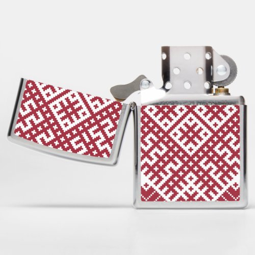 Latvian belt traditional folk pattern zippo lighter