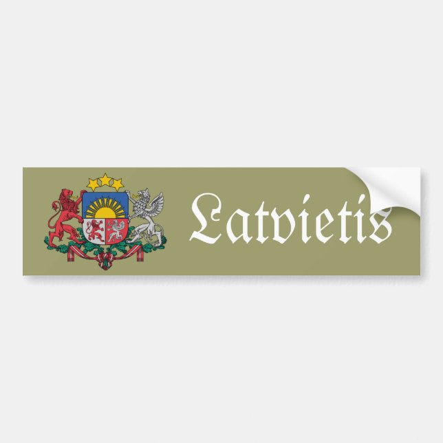 Latvian bumper sticker with coat of arms (Front)