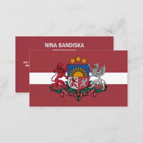 Latvian Flag  Coat of Arms Flag of Latvia Business Card