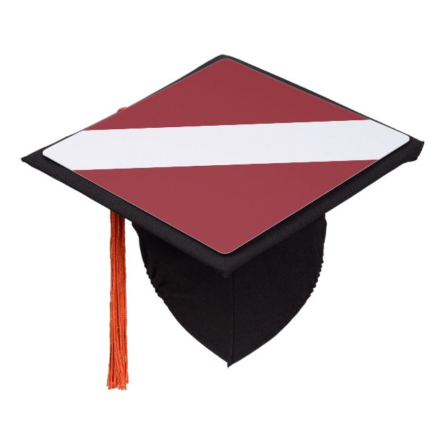 Latvian flag graduation cap topper (Angled)