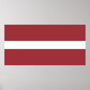 Latvian Flag (Latvia) Poster