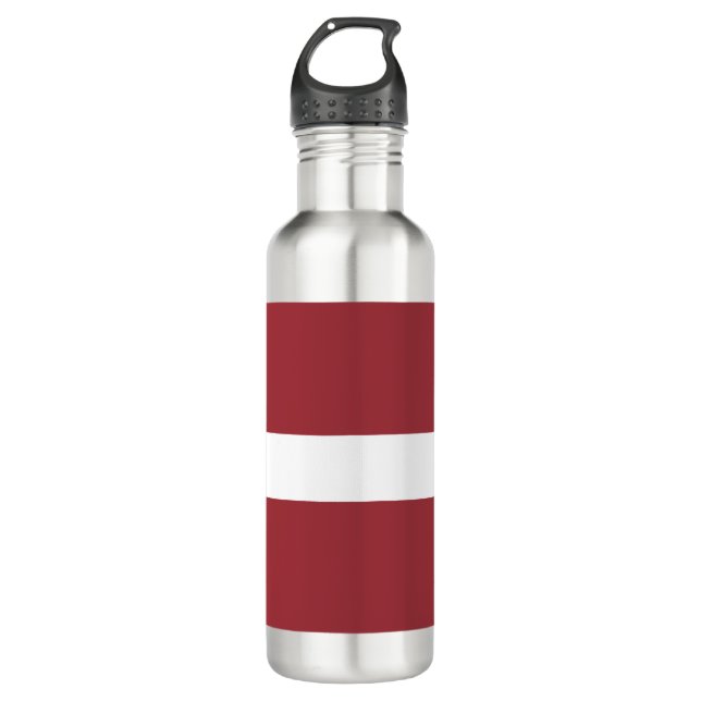 Latvian Flag (Latvia) Stainless Steel Water Bottle (Front)
