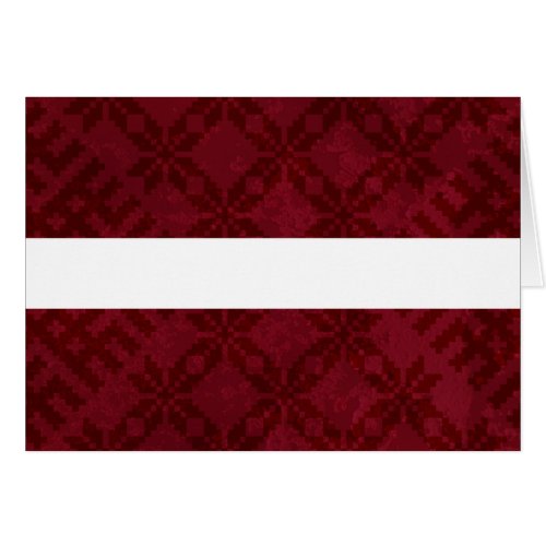 Latvian Flag with Auseklis Pattern