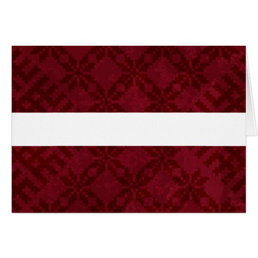 Latvian Flag with Auseklis Pattern Cards (Front Horizontal)