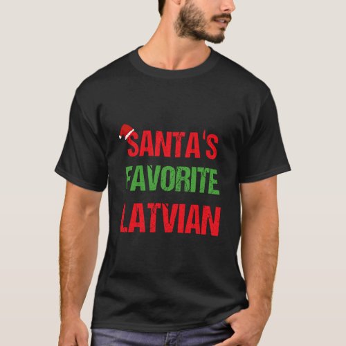 Latvian Funny Latvia Pajama Christmas Gift T_Shirt