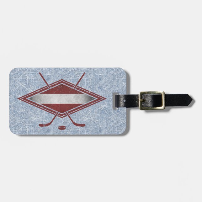Latvian Ice Hockey Luggage Tag Template (Front Horizontal)