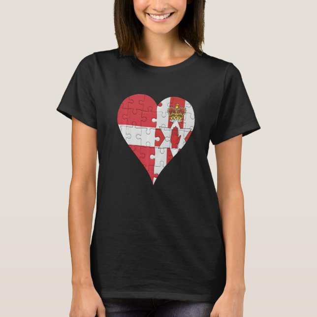 Latvian Irish Flag Heart T-Shirt (Front)