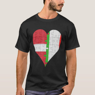 Latvian Italian Flag Heart T-Shirt