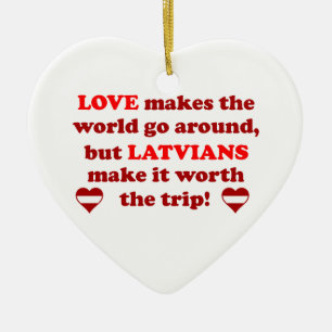 Latvian Love Ceramic Ornament