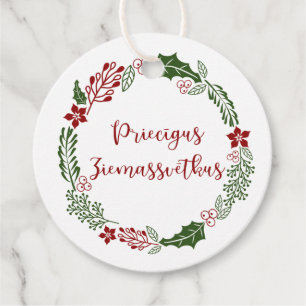 Latvian Merry Christmas, Custom Favor Tags