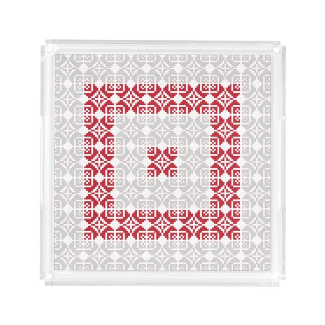 Latvian Morning SUN geometric pattern I Acrylic Tray (Front)