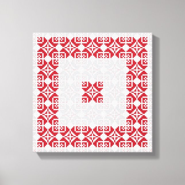 Latvian Morning SUN geometric pattern I Canvas Print (Front)