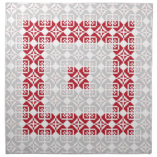Latvian Morning SUN geometric pattern I Cloth Napkin