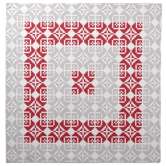 Latvian Morning SUN geometric pattern I Cloth Napkin (Front)