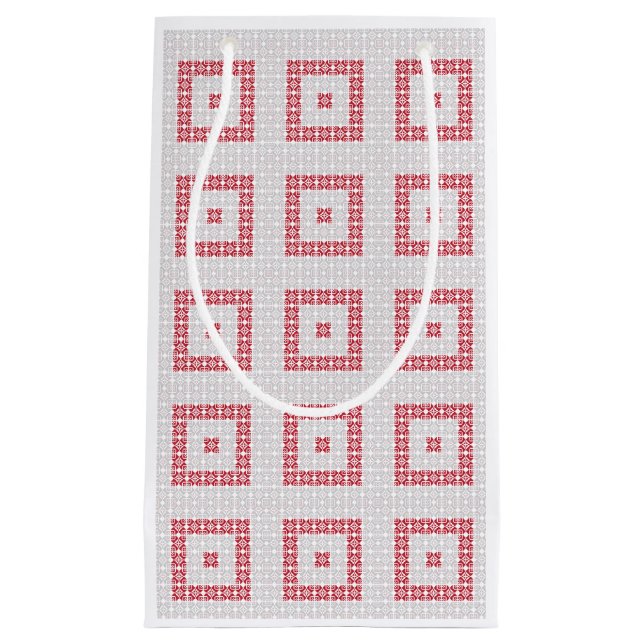 Latvian Morning SUN geometric pattern I Small Gift Bag (Front)