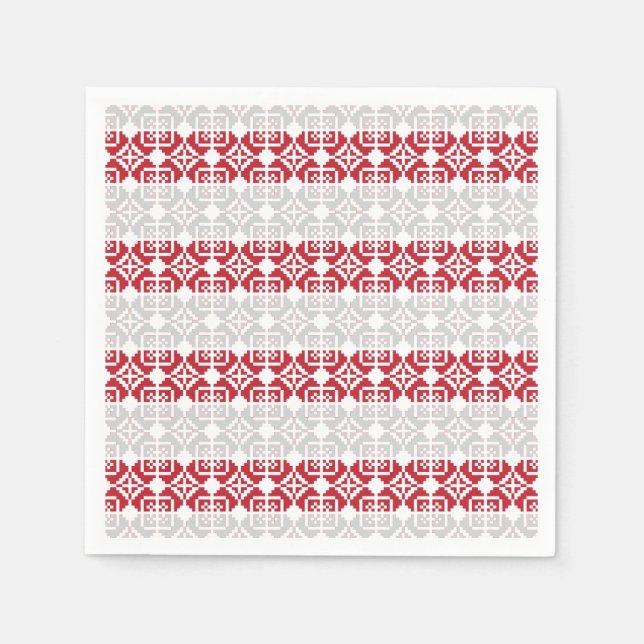 Latvian Morning SUN geometric pattern II Paper Napkins (Front)