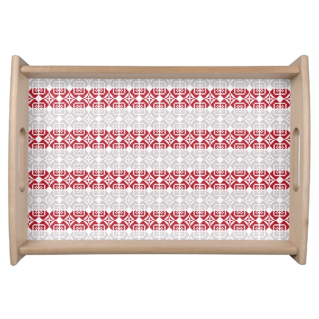 Latvian Morning SUN geometric pattern II Serving Tray (Front)