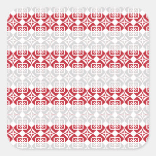Latvian Morning SUN geometric pattern II Square Sticker