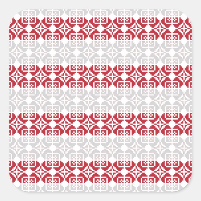 Latvian Morning SUN geometric pattern II Square Sticker (Front)