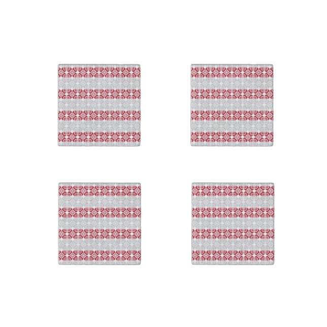 Latvian Morning SUN geometric pattern II Stone Magnet (Front)