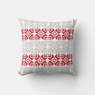 Latvian Morning SUN geometric pattern II Throw Pillow
