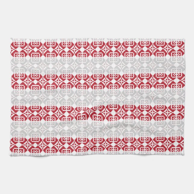 Latvian Morning SUN geometric pattern II Towel (Horizontal)