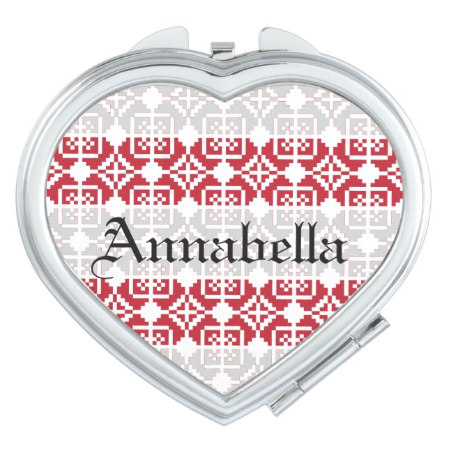 Latvian Morning SUN geometric pattern II Vanity Mirror (Front)