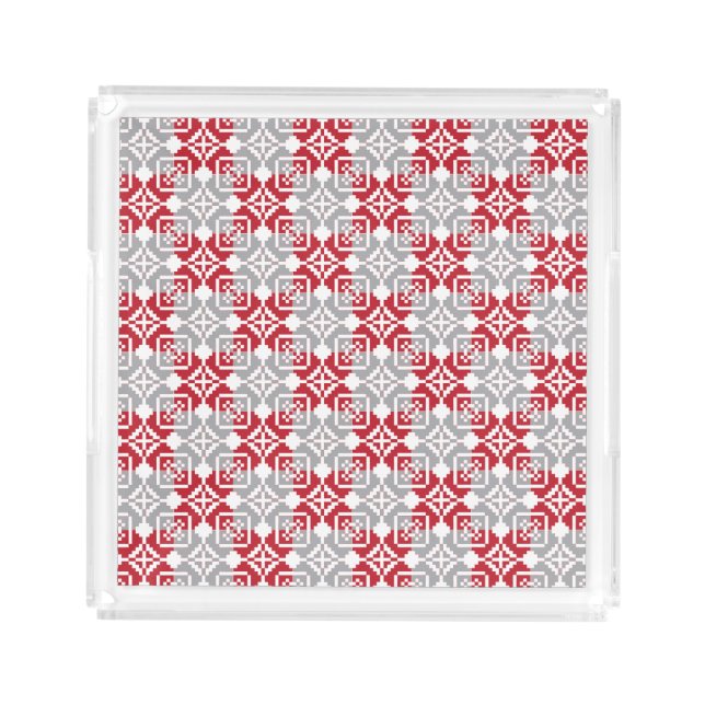 Latvian Morning SUN geometric pattern III Acrylic Tray (Front)