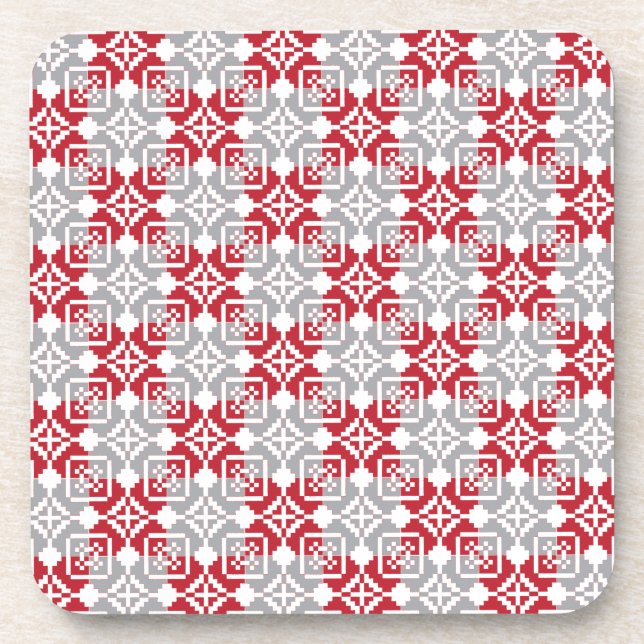 Latvian Morning SUN geometric pattern III Drink Coaster (Front)