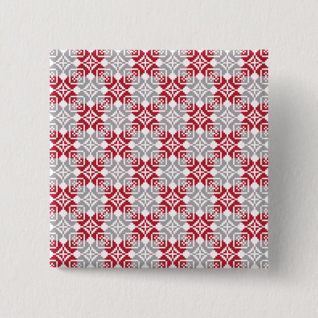 Latvian Morning SUN geometric pattern III Pinback Button (Front)