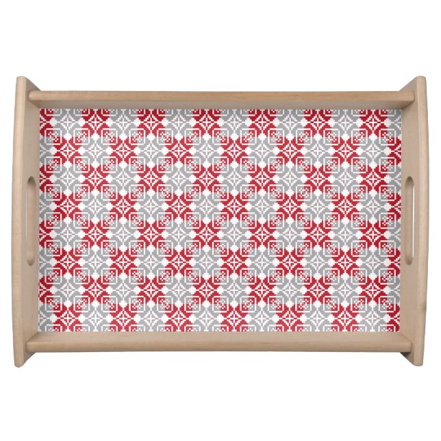 Latvian Morning SUN geometric pattern III Serving Tray (Front)