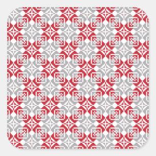 Latvian Morning SUN geometric pattern III Square Sticker
