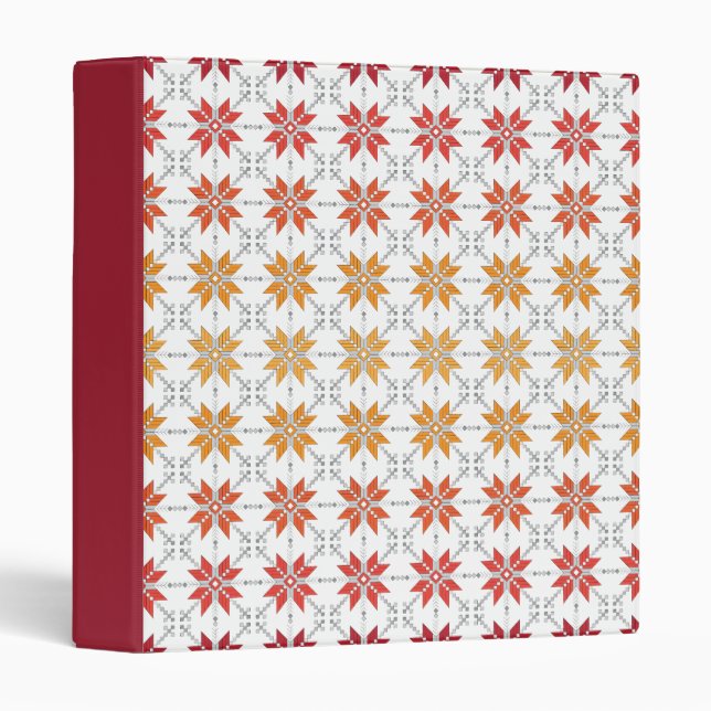 Latvian Morning SUN geometric pattern IV 3 Ring Binder (Front/Spine)