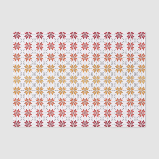 Latvian Morning SUN geometric pattern IV Tissue Paper (Front)