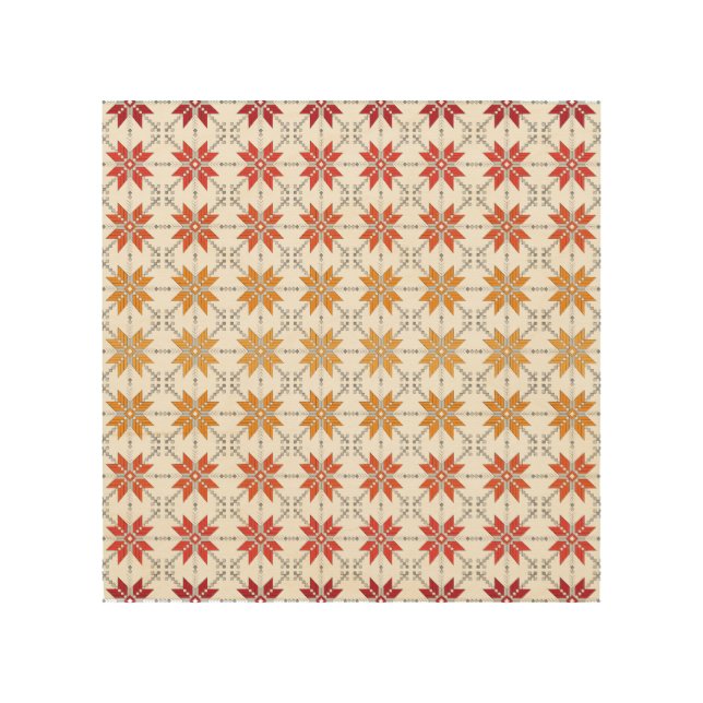 Latvian Morning SUN geometric pattern IV Wood Wall Art (Front)